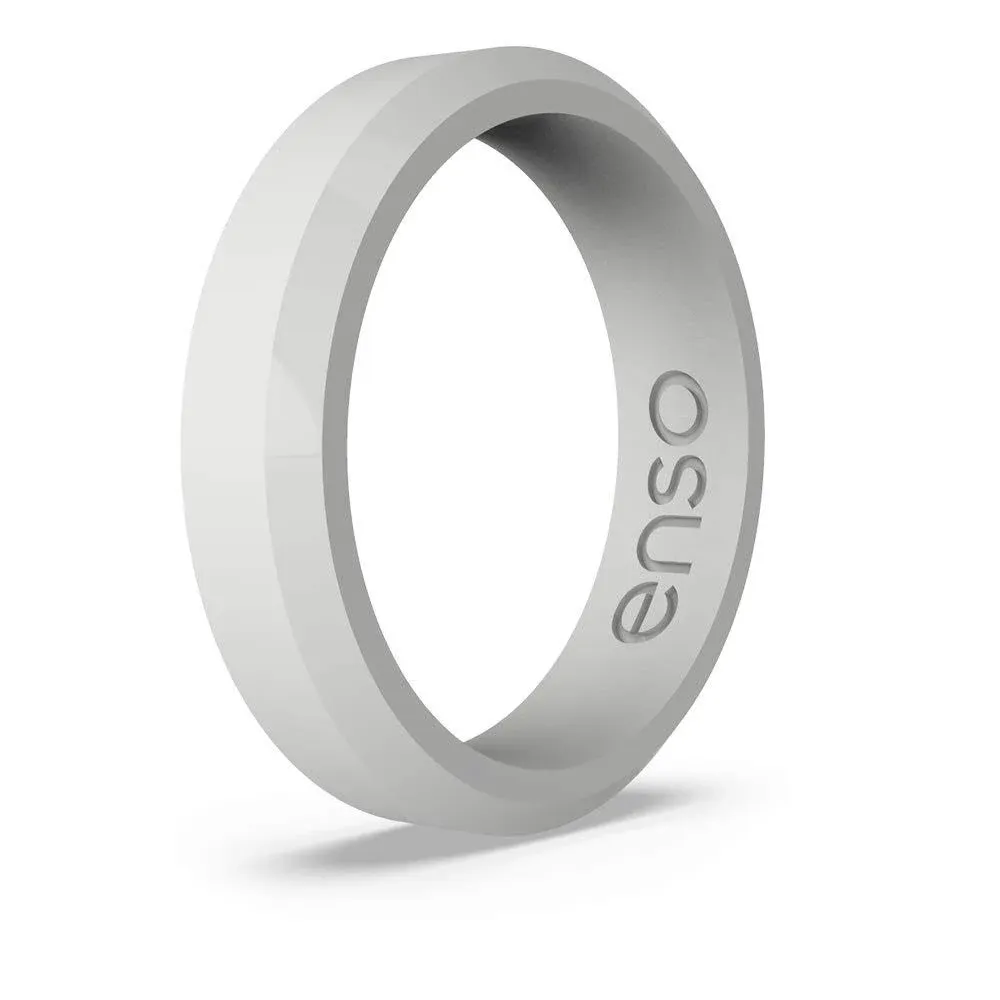 Enso Rings Thin Bevel Series Silicone Ring - Misty Grey - 5