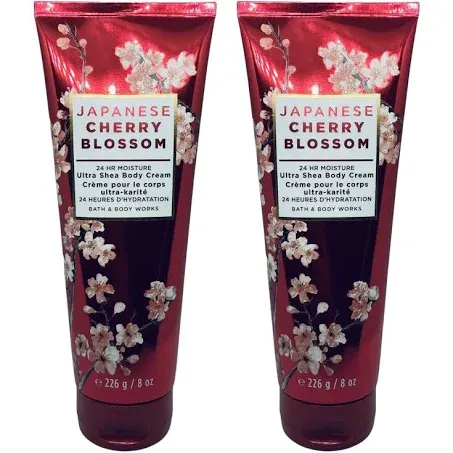 Bath and Body Works Gift Set of of 2 - 8 oz Body Cream - (Japanese Cherry Blossom), Full