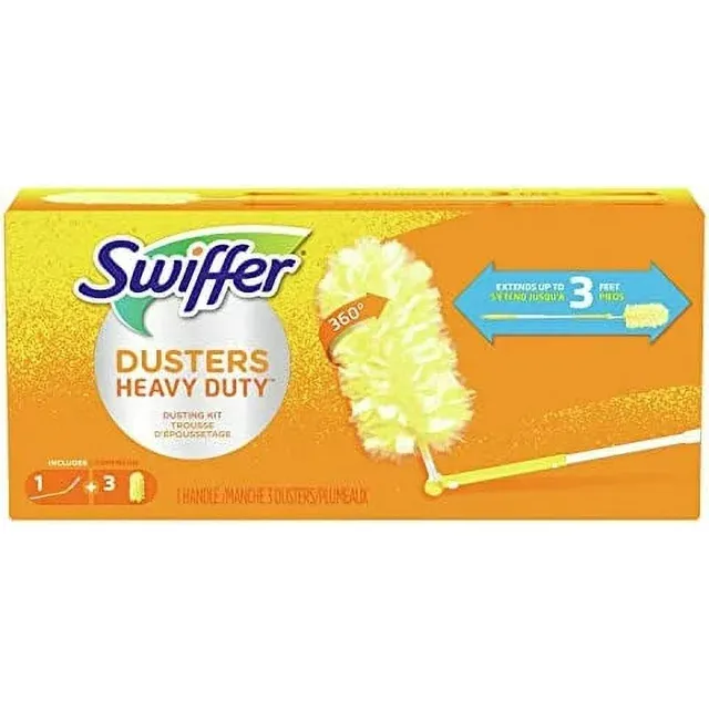 Swiffer 360 Dusters Extendable Handle Starter Kit, 3 Count Duster Refill