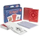 Rummy Card Game Kit - Classic Family Melding Game for 2-6 Players - Two Plastic-Coated Poker-Size, Standard Index Decks of 54 Cards + 25 Tear-Away Score Pads + Full Instructions for Gin Rummy