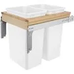 Rev-A-Shelf Double 50 Qt. Maple Top Mount Waste Container (1.5&quot; faceframe) - White