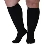 Mojo Compression Socks 3XL Plus Size Support Hose, 20-30mmHg, Unisex, Wide Calf, Opaque Design, Made in USA - Alleviates Chronic