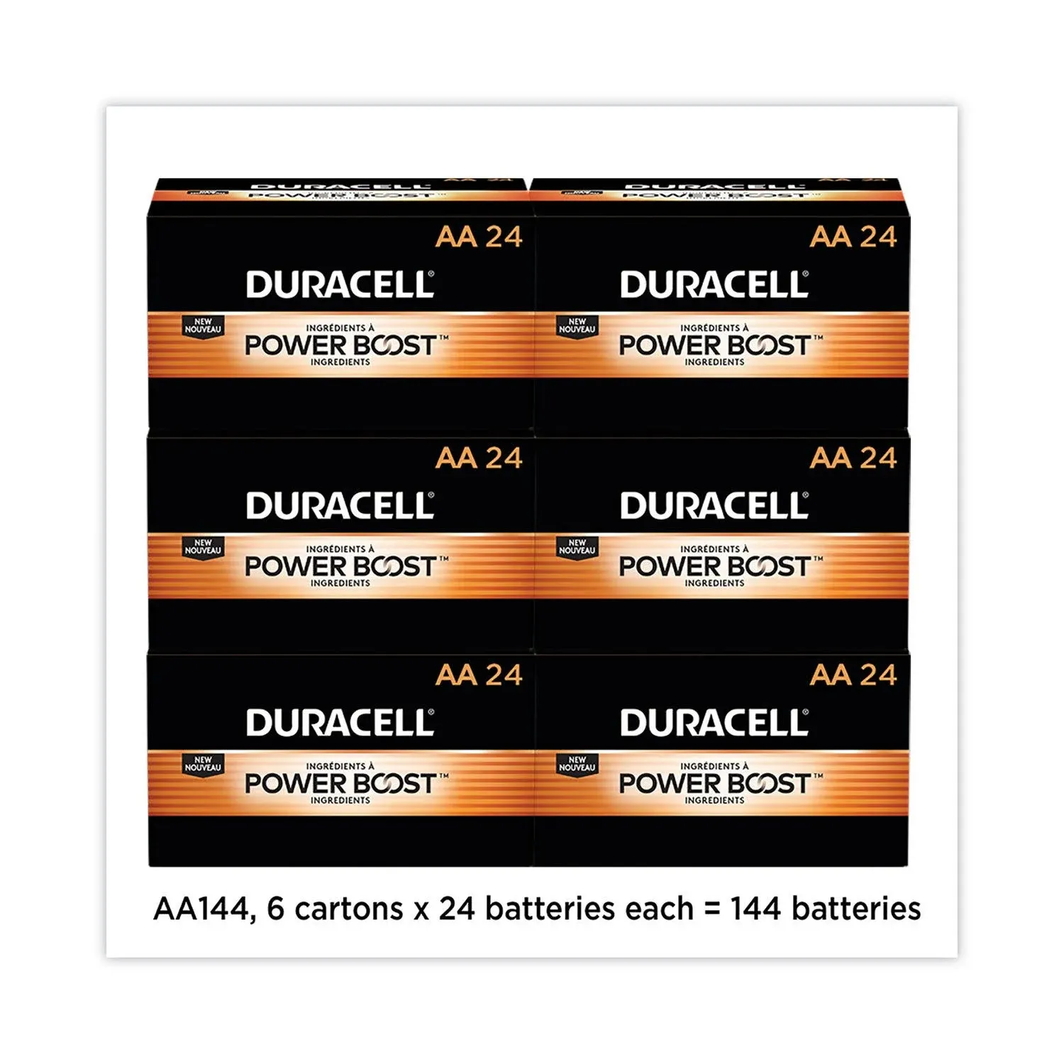 Duracell MN1500BKD Alkaline Battery with Duralock, Size Aa, Shape, (Pack of 144)