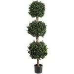 Pure Garden 5ft Hedyotis Triple Ball Artificial Tree, Green