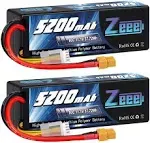 Zeee 3S Lipo Battery 5200mAh 11.1V 80C with XT60 Connector Hard Case Battery for RC Car Truck Tank Boat RC Plane Airplane Quadcopter Helicopter (