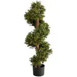 Nearly Natural 33in. Boxwood Topiary Spiral Artificial Tree (Indoor/Outdoor)