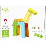 Tegu Magnetic Wooden Blocks, 14-Piece Set, Tints