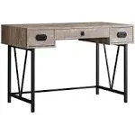 48" Taupe Reclaimed Wood & Black Metal Computer Desk | DA2433091