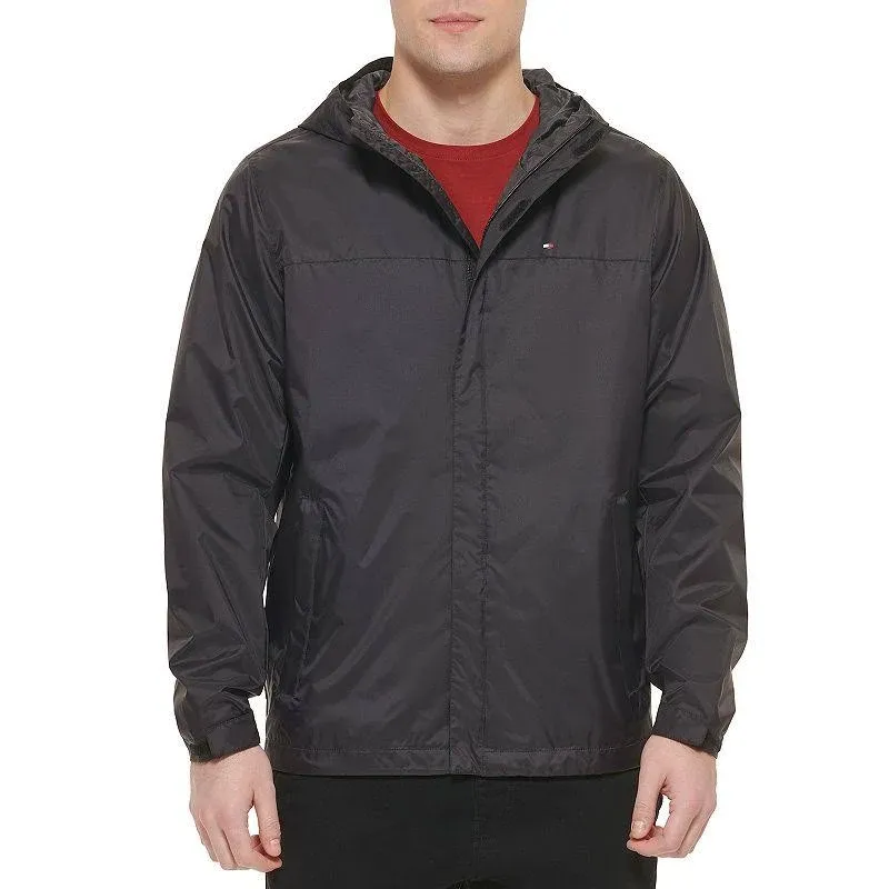 Tommy Hilfiger Men's Legacy Lightweight Breathable Waterproof Hooded Rain Jacket