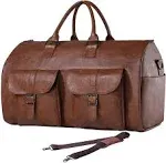 Seyfocnia Convertible Travel Garment Bag,Carry on Garment Duffel Bag. BROWN