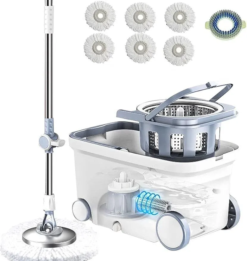 Spin Mop Bucket Deluxe 360 Spinning Floor Cleaning System