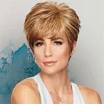 Strength Wig Color Light Brown - Gabor Wigs Layered Tapering Boy Cut Wispy Bangs Heat Friendly Synthetic Comfort Avg Cap