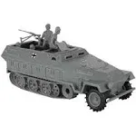 BMC CTS WW2 German Hanomag Halftrack - 5pc Gray Plastic Army Men Armored Vehicle