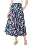 Plus Size Women's Knit Panel Skirt by Woman Within in Multi Blossom (Size S)