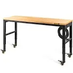 48" W Adjustable Height Wood Top Workbench VEVOR