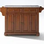 Crosley Alexandria Solid Granite Top Kitchen Island - Cherry