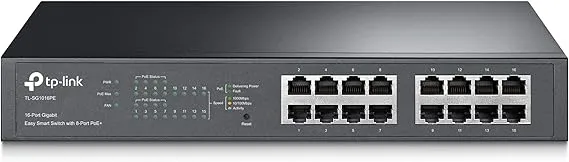 NEW TP-Link TL-SG1016PE - 16-Port Gigabit Easy Smart PoE Switch with 8-Port PoE+