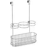 mDesign Metal Over Cabinet Hair Care Tool Holder Storage Basket