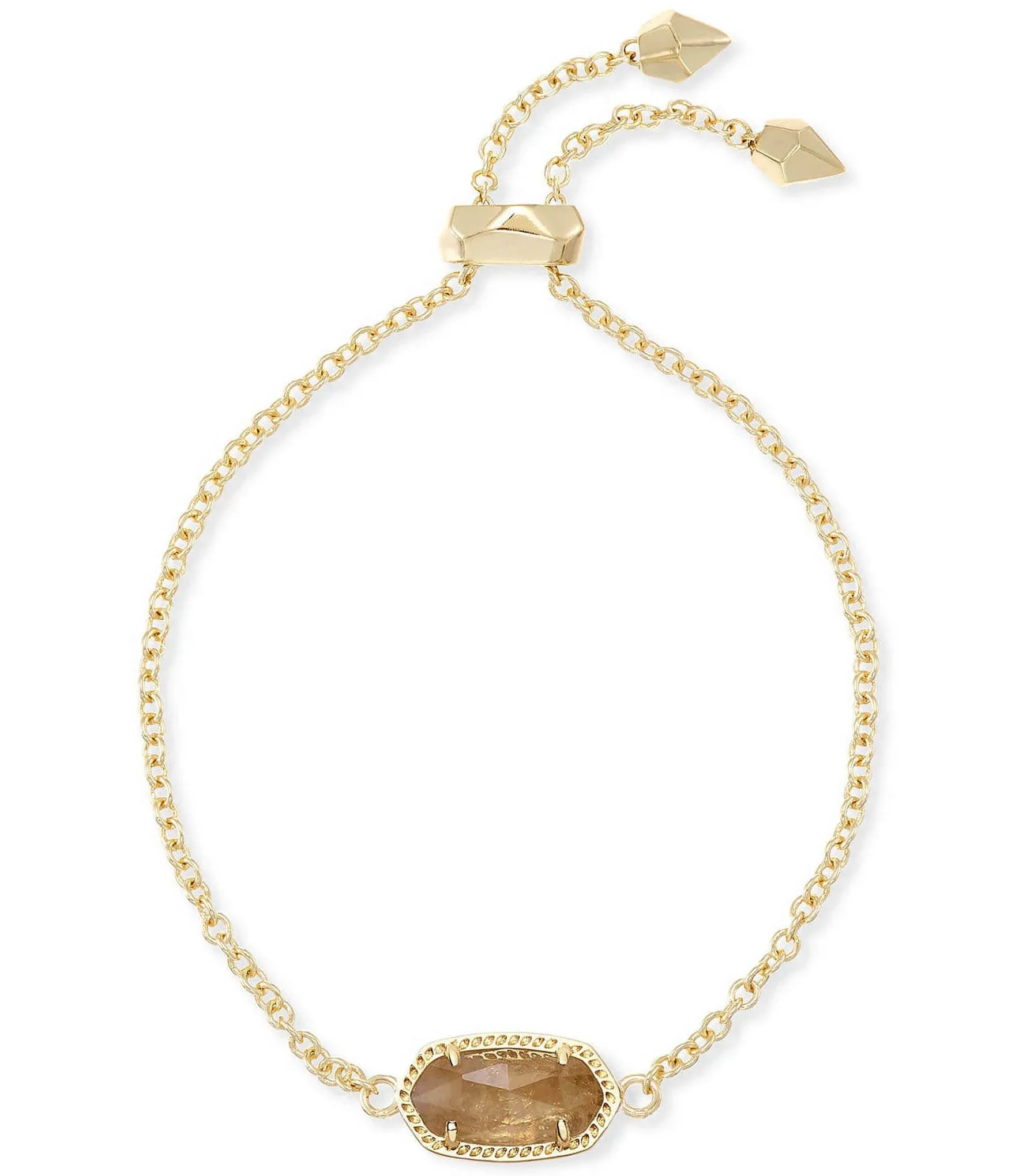 Elaina Gold Adjustable Chain Bracelet in Citrine