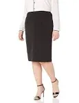 Kasper Plus Size Skimmer Skirt - Black