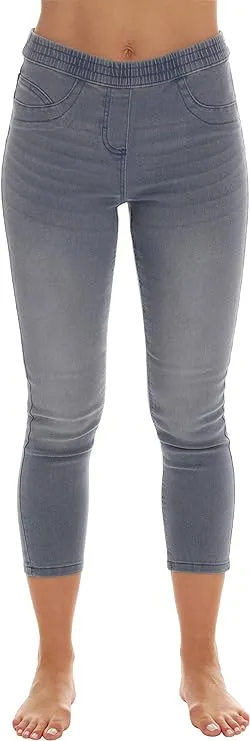 Just Love Denim Wash Capri Jeggings for Women 6855-ltden-m