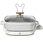 Beautiful 5-in-1 Electric Expandable Skillet White Icing by Drew Barrymore Up to 7 qt