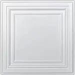 Art3d PVC Ceiling Tiles, 2'x2' Plastic Sheet in White (48-Pack)