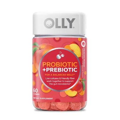 Olly Peachy Peach Probiotic + Prebiotic 60 Gummies