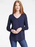 NIC+ZOE Vital V-Neck Sweater in Dark Indigo