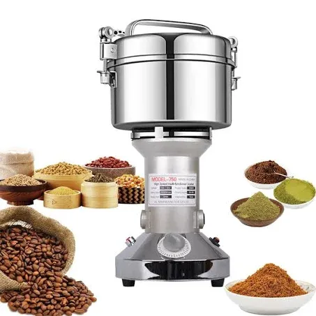 LEJIEYIN Grain Mill Electric 750g Electric Mill Stainless Steel Graingrinder & Commercial Motor Grinding Stone Mill Grain with 2000W 25000 RPM for Nuts/Cereals with Overload Protection