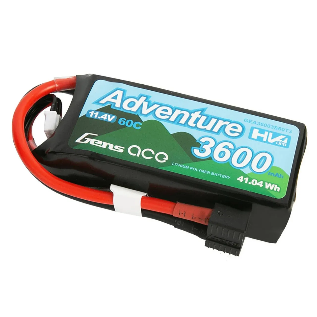 Gens Ace 11.4V 3600mAh 3S1P 60C Lipo: Deans And XT60 GEA36003S60T3