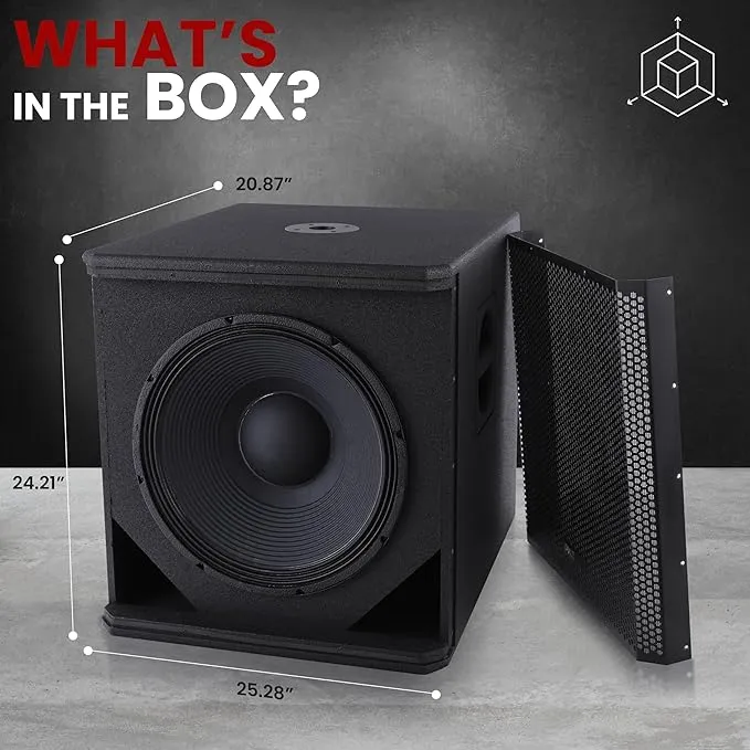 Pyle 3000 Watts Box Subwoofer Speaker Black