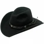 Twister Men&#x27;s Crushable Dakota Casual Felt Hat Black New With Tags 100% Wool Lg.