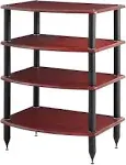 Pangea Audio Vulcan Four Shelf Audio Rack Media Stereo Stand Rosenut Red