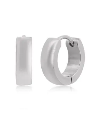 Metallo
Mens Stainless Steel 13mm Huggie Hoop Earrings