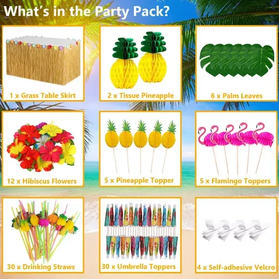 Tropical Luau Party Decorations Set Hawaiian Beach Theme Party Favors Luau Party