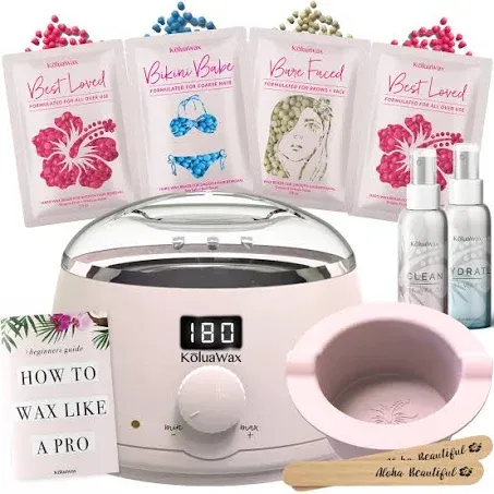 Waxing Kit Digital Wax Warmer Hair Removal with Hard Wax Beans. Kolua Wax Machine