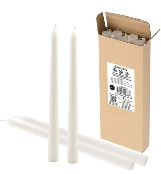 30 Pack Lvory Taper Candles 10 Inch, Dripless and Unscented Tall Table Candle...