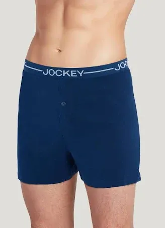 Jockey Men's Organic Cotton Stretch 4" Boxer M Ink Well