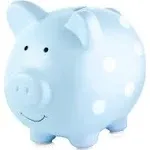 Pearhead Ceramic Piggy Bank (Polka Dot Blue)