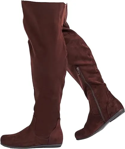 Luoika Women's Wide Calf Over the Knee High Boots, Wide Width Stretchy Fall Winter Boots.