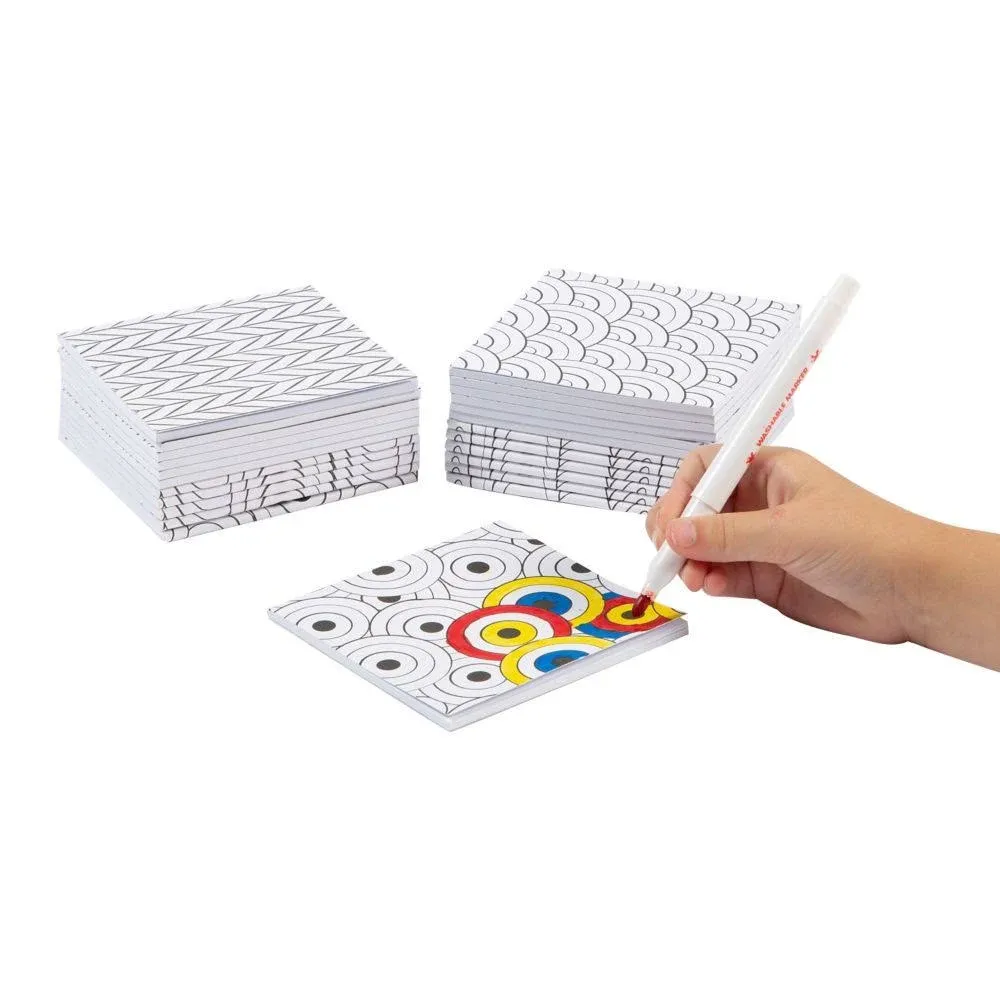 Color Your Own Doodle Notepads - Craft Kits - 24 Pieces