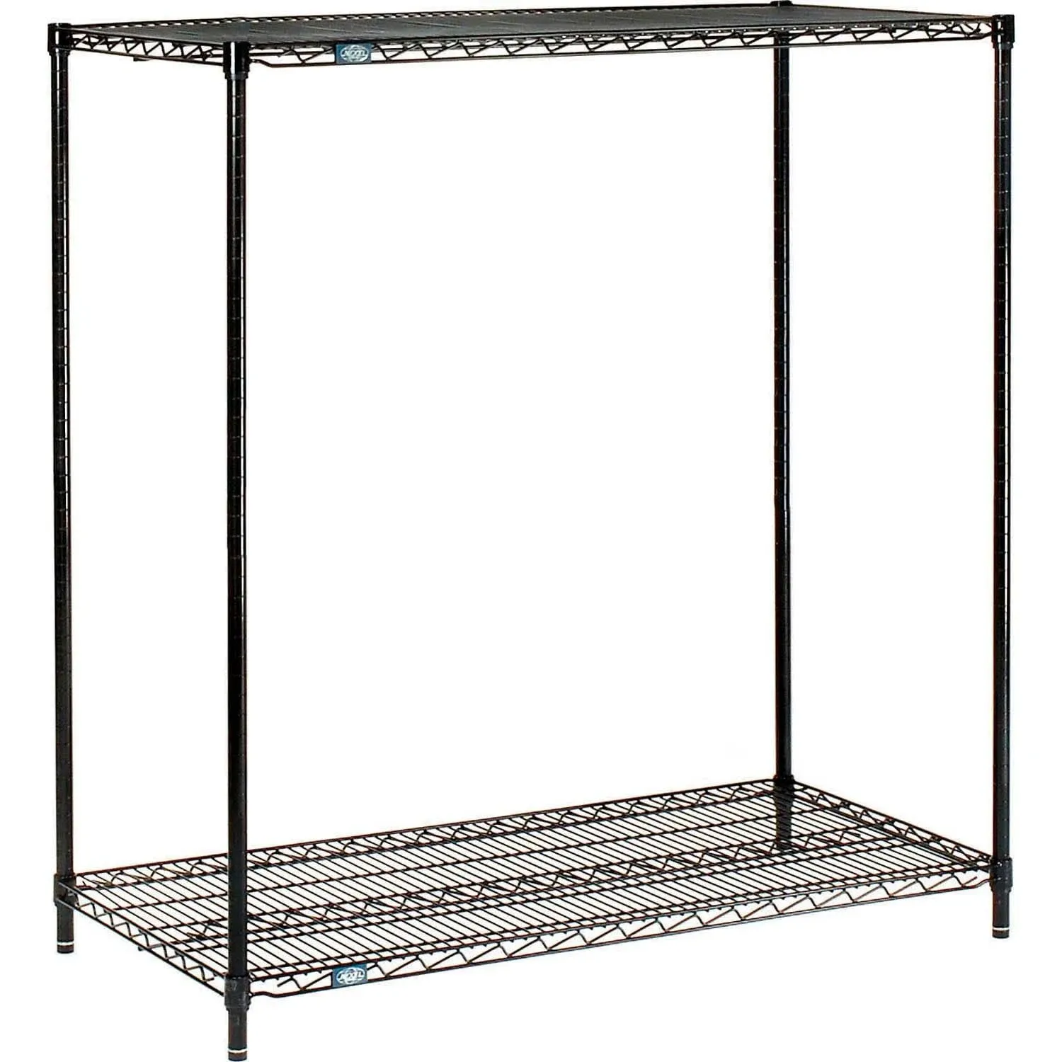 Nexel Black Epoxy, 2 Tier, Wire Shelving Starter Unit, 30 inchw x 21 inchd x 34 inchh