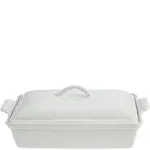 Le Creuset Heritage Stoneware Rectangular Casserole With Lid, 4-Quart, White