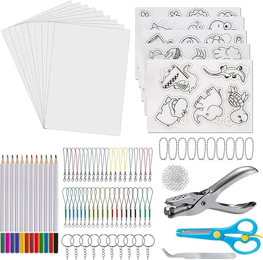 Shrink Plastic Sheet Kit for Shrinky Dink chfine 200Pcs Heat Shrinky Art Craf...