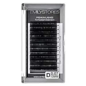 EMILYSTORES Eyelash Extensions 0.07mm Thickness D Curl Length 13mm Silk Mink Fake Eye Lashes In One Tray