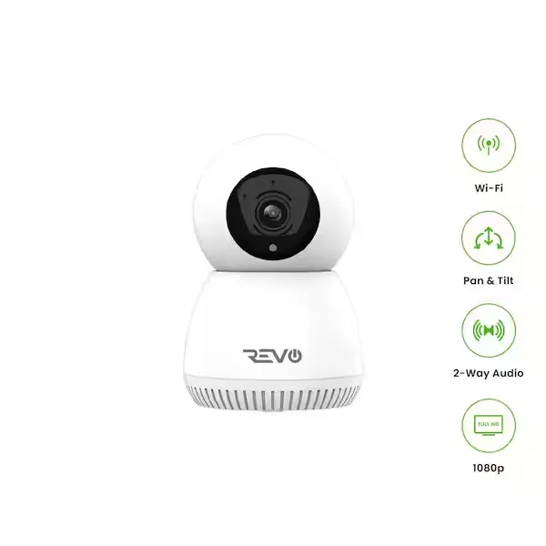 Revo Wireless 1080p Indoor Pan and Tilt Standard Security Camera with 2-Way Audio and 32GB Micro SD Card RWCIPT-1