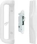 White Patio Door Handle Set with Mortise, Suitable for Replacement Doors Lock 3-15/16”Screw Hole Spacing.Choices That Add a Unique to Your Patio Glass Sliding Door.