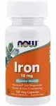 Now Foods Iron 18 mg 120 Capsules