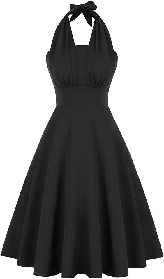 Belle Poque Women&#039;s Vintage Dress 1950s Halter Cocktail Party Rockabilly Dresses